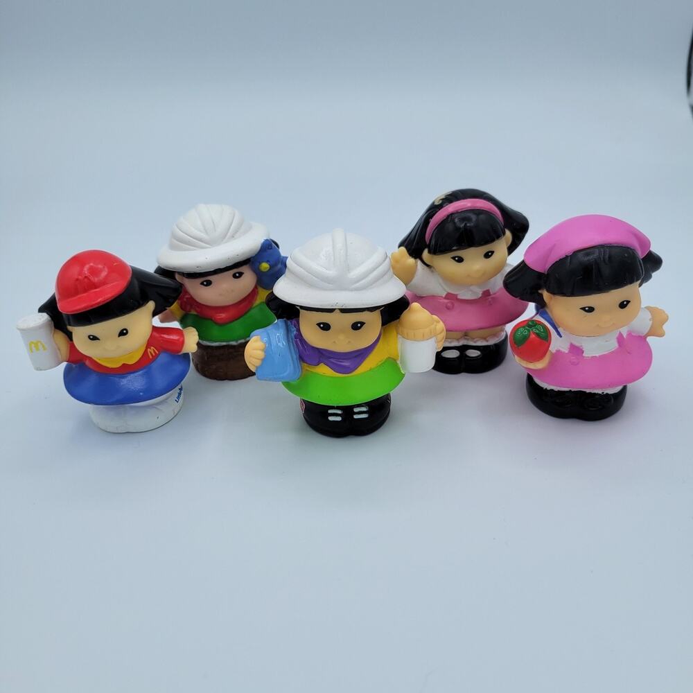 Fisher-Price Little People 5 Sonya Lee Figures McDonald's Safari Zookeeper Asian